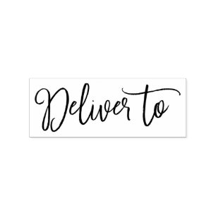 Pretty Script Deliver To Rubber Stamp