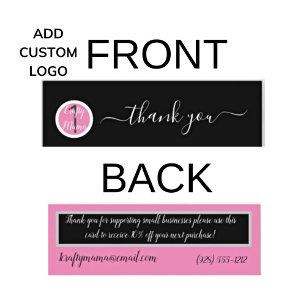 Pretty Script Thank You Insert Business Card
