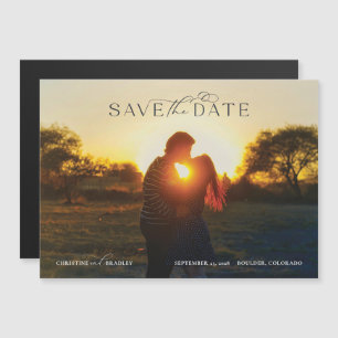 Pretty Script Type Detail Full Photo Save the Date Magnetic Invitation