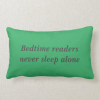 Pretty sea green & dark grey reading lumbar pillow