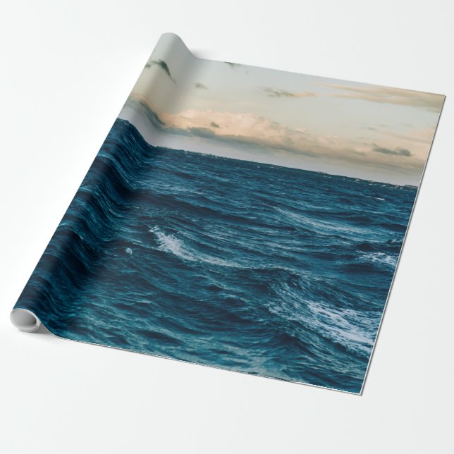 Pretty Sea Landscape Wrapping Paper (Unrolled)