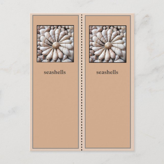 Pretty Sea Shells Bookmark Postcard (Front)