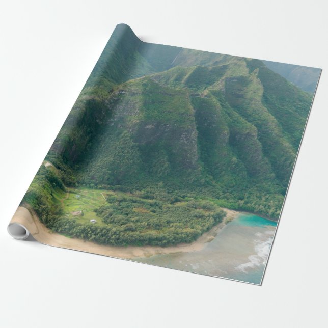 Pretty Seascape Wrapping Paper (Unrolled)
