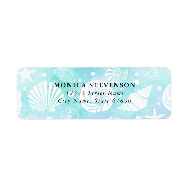 Pretty Seashell Return Address Labels (Front)