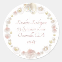 Pretty Seashells and Pearls Return Address