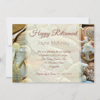 Pretty Seashells Happy Retirement Party Invitation