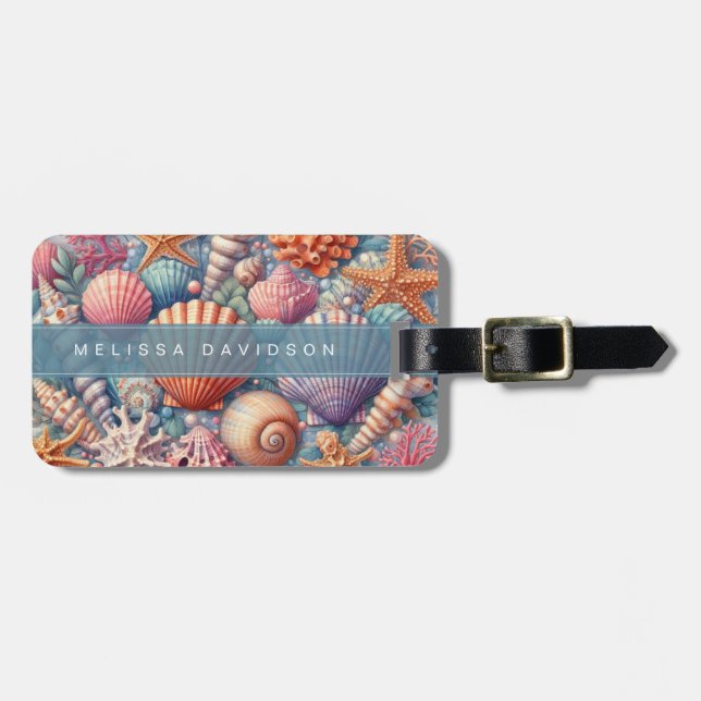 Pretty Seashells Luggage Tag (Front Horizontal)
