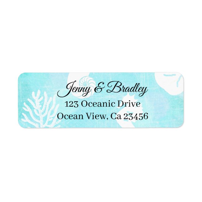 Pretty Seaside Beachfront Sand Dollar Return Address Label (Front)