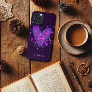 Pretty See the Good. Purple Floral Customised iPhone 13 Pro Max Case