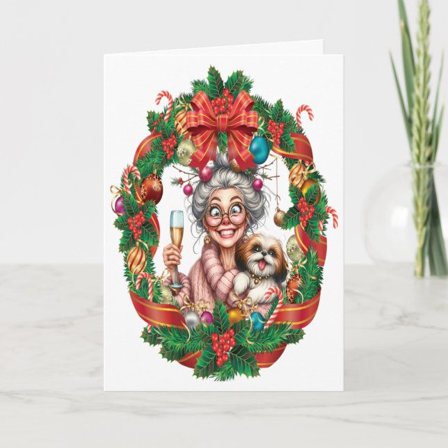 Pretty Senior Christmas Card (Front)