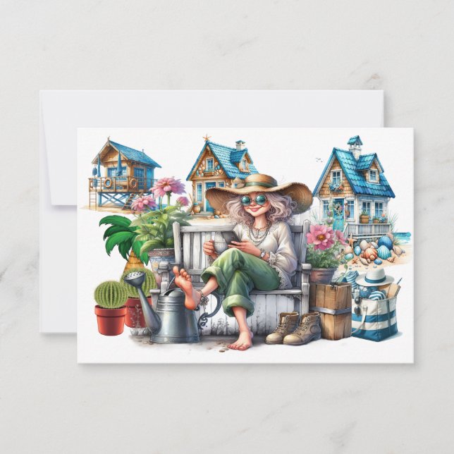 Pretty Senior Lady - See Back!  Card (Front)