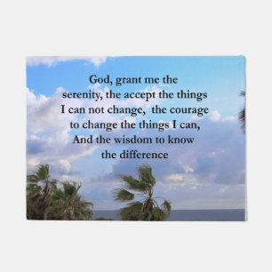 PRETTY SERENITY PRAYER PALM TREE PHOTO DESIGN DOORMAT