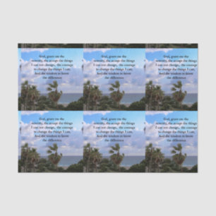 PRETTY SERENITY PRAYER PALM TREE PHOTO DESIGN TISSUE PAPER