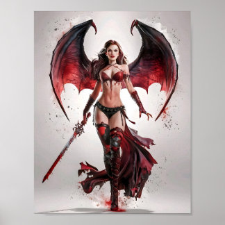Pretty Sexy Vampire Warrior Poster Art