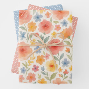 Pretty Shabby Chic French Floral Art Pattern Wrapping Paper Sheet