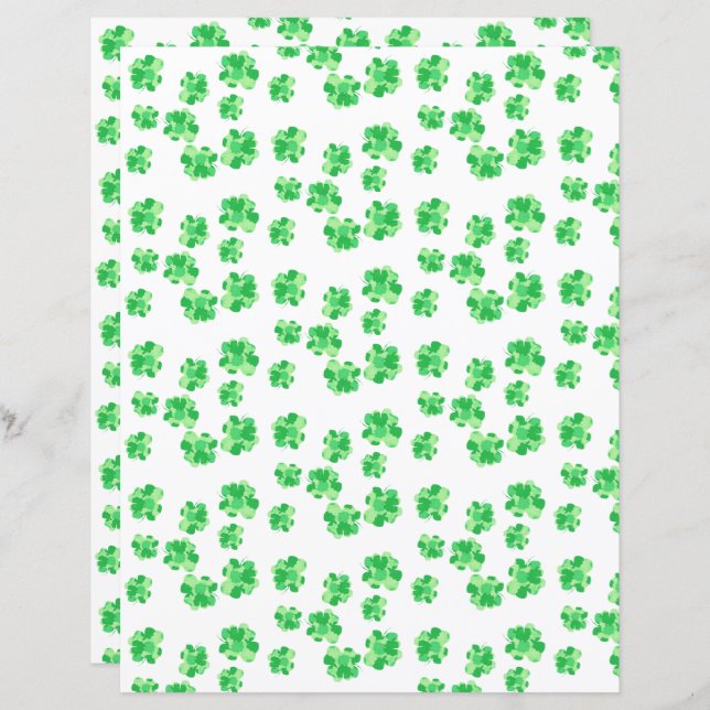 Pretty Shamrock of Shamrocks Pattern Scrapbook (Front/Back)