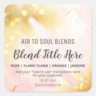 Pretty Shimmering Pink Essential Oil Blend Labels