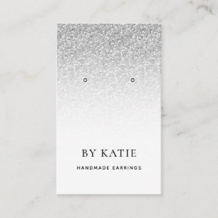 Pretty Silver Faux Glitter Earring Display Card
