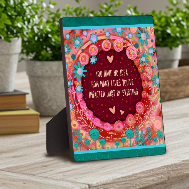 Pretty Simple Floral Hearts Inspiring Quote Plaque (Creator Uploaded)