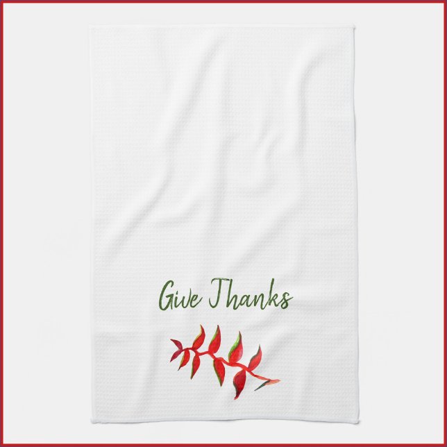 Pretty Simple Give Thanks Floral Tea Towel (Creator Uploaded)