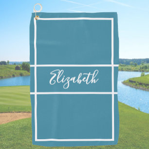Pretty simple ocean blue custom name womens golf towel