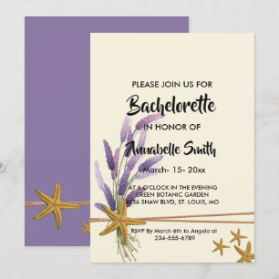 pretty Simple starfish bachelor Invitation