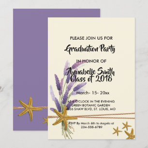 pretty Simple starfish Graduation Invitation