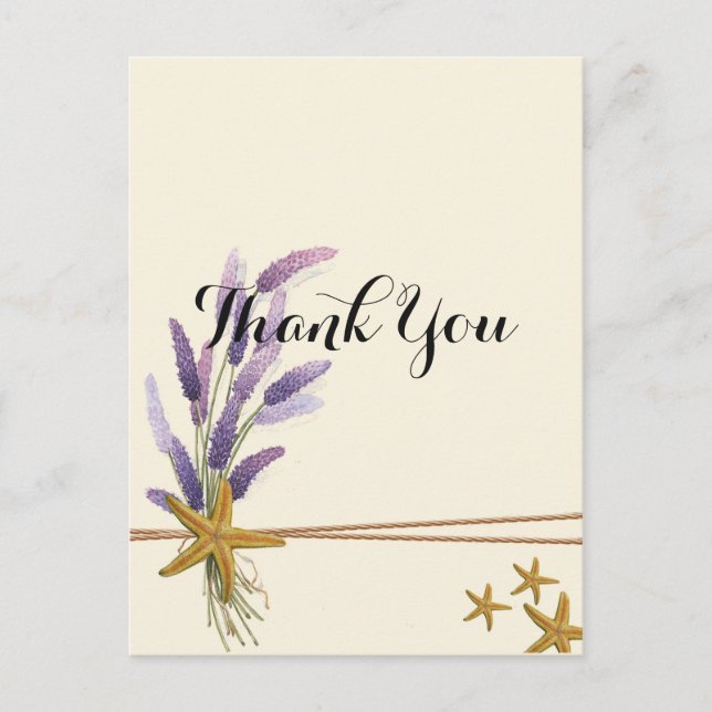 pretty Simple starfish Thank you Postcard (Front)