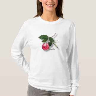 Pretty Single Stem Pink Rose T-Shirt