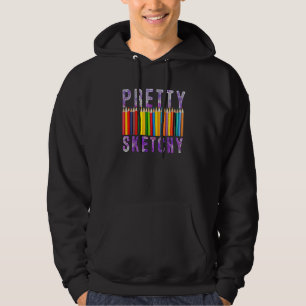 Pretty Sketchy Fun Coloured Pencils Artists Hoodie