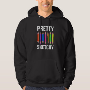 Pretty Sketchy Pencils Coloured Artists 1 Hoodie