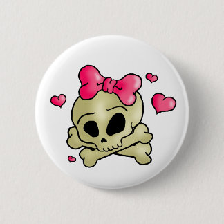 Pretty skull 6 cm round badge