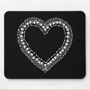 Pretty Skull Heart Mouse Pad
