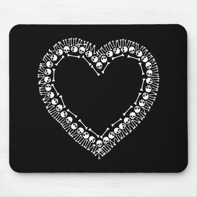 Pretty Skull Heart Mouse Pad (Front)
