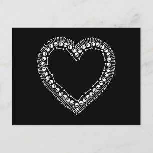 Pretty Skull Heart Postcard