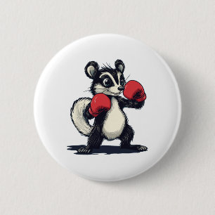 Pretty Skunk Costume With Boxing Mitts 6 Cm Round Badge