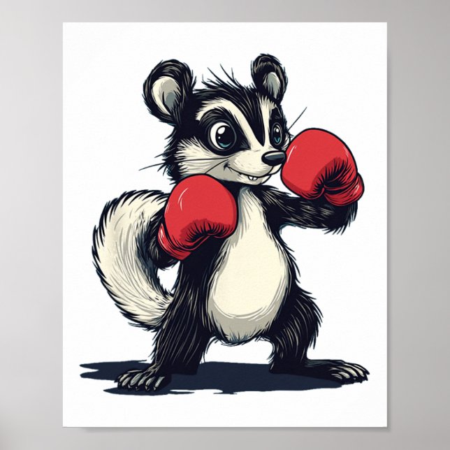 Pretty Skunk Costume With Boxing Mitts  Poster (Front)