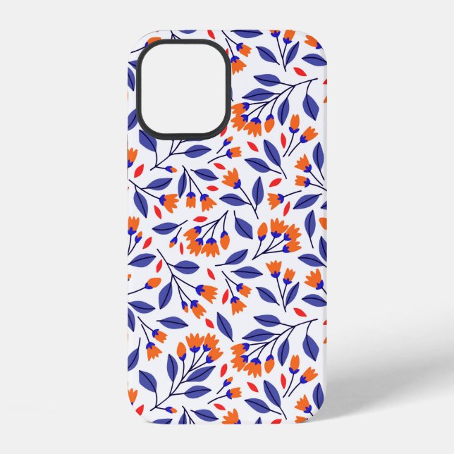 Pretty small orange flowers seamless pattern iPhone case (Back)