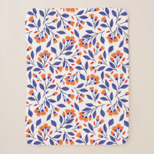 Pretty small orange flowers seamless pattern sherpa blanket