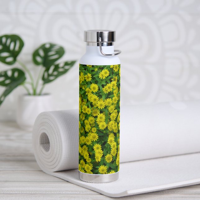 Pretty Small Yellow Flowers Water Bottle (Yoga)