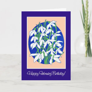 Pretty Snowdrops on Blue for a February Birthday Card