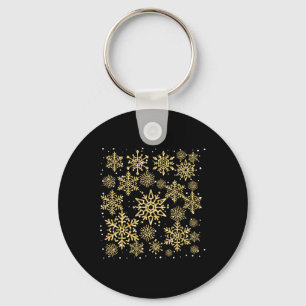 Pretty Snowflakes T Shirt Winter Skiing Vacation T Key Ring