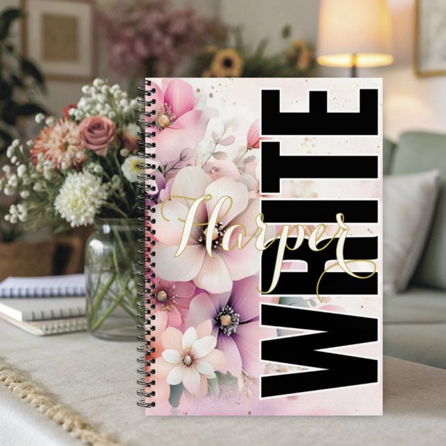 Pretty Soft Blush Florals  Notebook (Every word you write here is a declaration: I'm the author of my story, and it's beautiful.)