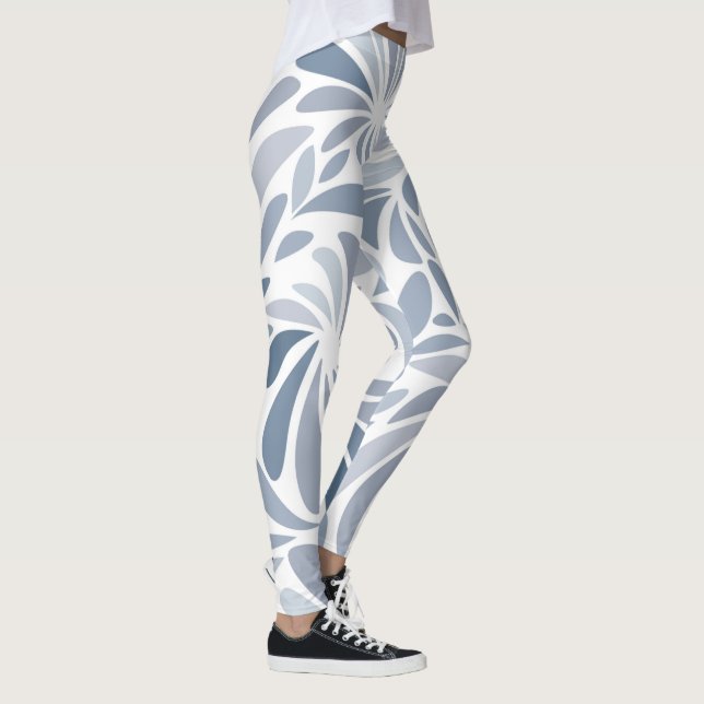 Pretty Soft Light Blue Grey Geometric Leggings (Right)