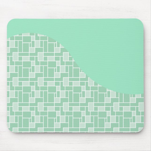 Pretty Soft Mint Green Wave Tile Pattern Gifts Mouse Pad (Front)