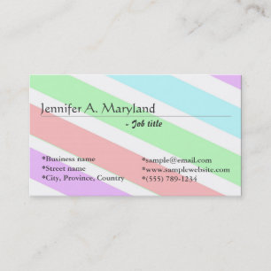 Pretty soft pastel colour strips business cards