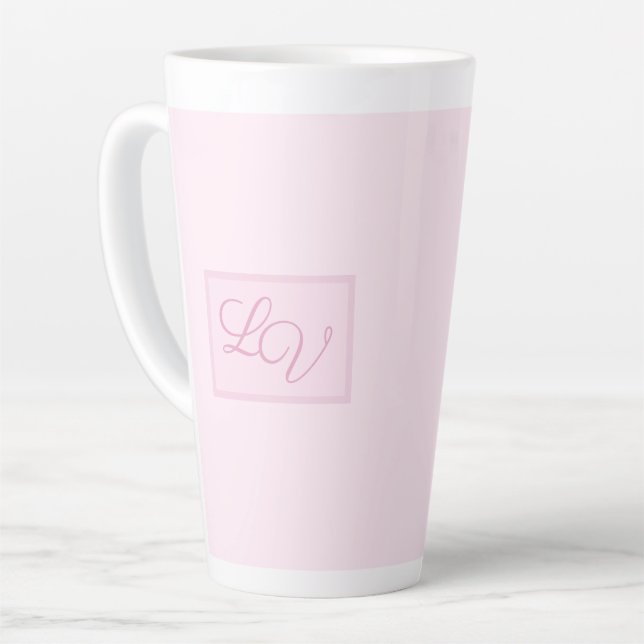 Pretty Soft Pink and Blush Latte Mug (Left Angle)