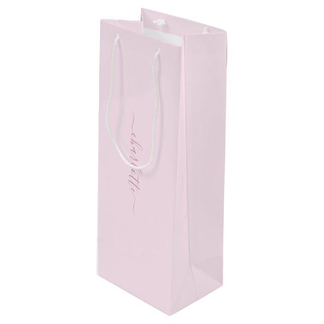 Pretty Soft Pink and Blush Wine Gift Bag (Front Angled)