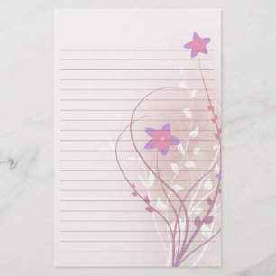 pretty soft pink flower elegant lined paper
