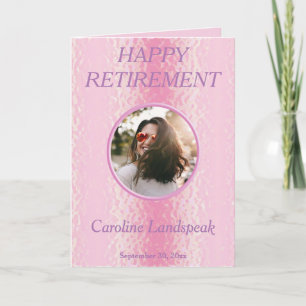 Pretty Soft Pink Metal 1 photo collage Retirement Card